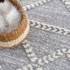 Teppich Wohnzimmer - Hochflor - Boho - Pastellgrau Creme - 80x150cm - Modern Raute Muster - Skandinavisch Flauschig Weich - Wohnteppich Schlafzimmer Dekoration Bild 2