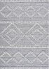 Teppich Wohnzimmer - Hochflor - Boho - Pastellgrau Creme - 80x150cm - Modern Raute Muster - Skandinavisch Flauschig Weich - Wohnteppich Schlafzimmer Dekoration Bild 3