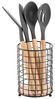 MSV Besteckhalter MSV Besteckkorb Edelstahl Besteckabtropfkorb Besteckhalter 12,5 cm, Aufbewahrung Utensilien Küche + Büro, Bistro-Look, Metall + Bambus Bild 4