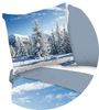 JACK Wendebettwäsche 135x200cm, Winterparadies Berge Blau Weiß, Microfaser, 2 teilig, mit romantischem Winter-Landschafts-Design Bild 5