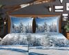 JACK Wendebettwäsche 135x200cm, Winterparadies Berge Blau Weiß, Microfaser, 2 teilig, mit romantischem Winter-Landschafts-Design Bild 3