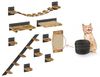 QLS Katzen-Kletterwand LOFT Wandmontage, Set Aus Metall pulverbeschichtet und Holz Geflammt 10 Teilig Bild 5
