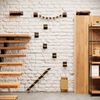 QLS Katzen-Kletterwand LOFT Wandmontage, Set Aus Metall pulverbeschichtet und Holz Geflammt 10 Teilig Bild 3