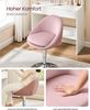 VASAGLE Stuhl verstellbar, Schminkstuhl, Bürostuhl, drehbar, Barhocker mit Rückenlehne und Sockel, Stahl, für Theke, Büro, Schminktisch, Esszimmer, 52,5x50 x (81,5–93,5) cm Bild 4