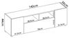 Dmora - TV-Schrank Etna, niedriges Sideboard für Wohnzimmer, TV-Sideboard für Wohnzimmer, 142x35h44 cm, Weiß und Eiche Nodi Bild 3