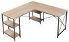 Schreibtisch Klirurud mit 2 Regalen L-förmig 150x150x75 cm Eicheoptik [en. casa] Bild 5