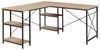 Schreibtisch Klirurud mit 2 Regalen L-förmig 150x150x75 cm Eicheoptik [en. casa] Bild 4