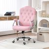 Vinsetto Bürostuhl Drehstuhl, Schreibtischstuhl mit Schwenkrädern (Chefsessel, 1 St), für Wohnzimmer, Büro, Rosa Bild 2
