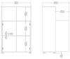 Dmora - Bücherregal Perrine, Büroregal, Mobiler Buchhalter, Bücherbrett, 80x34 h124 cm, Eiche und Grau Bild 2