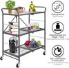 ONVAYA® Küchenwagen James klappbar | Servierwagen auf Rollen | Etagenwagen | Beistellwagen für Küche und Wohnzimmer | Grau Bild 3