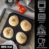 Moritz & Moritz Silikonform Moritz & Moritz Backform Brot Burger inklusieve Beckheft und Teigschab, (Set 3-tlg), Für Brot, Burger Buns und XXL Muffins Bild 2