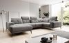 Designer Sofa Nerio mit verstellbarer Kopf- und Rückenlehne Samt Grau Links Bild 2