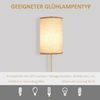 HOMCOM Stehlampe Wohnzimmer Stehleuchte mit Leinen Lampenschirm, Zugkettenschalter, Ein-,Ausschalter, ohne Leuchtmittel, mit Stahlständer, E27 Fassung Standlampe für Schlafzimmer, Cremeweiß Bild 5