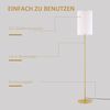 HOMCOM Stehlampe Wohnzimmer Stehleuchte mit Leinen Lampenschirm, Zugkettenschalter, Ein-,Ausschalter, ohne Leuchtmittel, mit Stahlständer, E27 Fassung Standlampe für Schlafzimmer, Cremeweiß Bild 4
