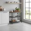 FurnitureR 3-Tier Küchenregal, Schreibtisch Storage Organizer, Stehende Gewürzregal für Arbeitsplatte Küche Wohnzimmer Badezimmer, Industriedesign, Vintage Braun Bild 2