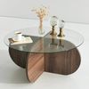 Dmora - Wohnzimmertisch Gliese, Niedriger Wohnzimmertisch, Kaffeeregal, Couchtisch für Sofa, 75x75h35 cm, Nussbaum Bild 5