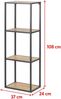 Selsey KRAPINA - Standregal / Bücherregal mit 4 Ebenen - Schwarz / Eiche - Industrial-Style - 108 cm hoch Bild 3