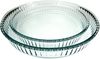 Pasabahce PB-159022 2-tlg. Borcam Auflaufformen, Rund, 1 x Ø 26 cm Höhe: 5cm 1 x Ø 32 cm Höhe: 5,5cm Spülmaschinen-, Mikrowellen-, Backofen- und Eisschrankgeeignet Bild 2