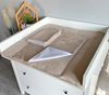Wickelauflage Set 6-teilig – Wickelunterlage aus Waffelstoff & Frottee mit Druckknöpfen – Baby Wickelauflage – Wickeltischauflage – 75x70 cm (Breite x Tiefe), Altbeige Bild 3
