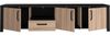 Forte Black Hill TV-Schrank 210, TV-Lowboard groß, 3 Türen, 1 Schublade, Wohnzimmer, Holzwerkstoff, Comano Pflaume Holzdekor/Schwarz, 209,5 cm breit x 51,1 cm hoch x 52,3 cm tief Bild 5