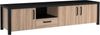 Forte Black Hill TV-Schrank 210, TV-Lowboard groß, 3 Türen, 1 Schublade, Wohnzimmer, Holzwerkstoff, Comano Pflaume Holzdekor/Schwarz, 209,5 cm breit x 51,1 cm hoch x 52,3 cm tief Bild 3