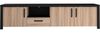 Forte Black Hill TV-Schrank 210, TV-Lowboard groß, 3 Türen, 1 Schublade, Wohnzimmer, Holzwerkstoff, Comano Pflaume Holzdekor/Schwarz, 209,5 cm breit x 51,1 cm hoch x 52,3 cm tief Bild 2