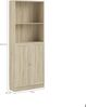 Dmora - Bücherregal Anastasie, Büroregal, Mobiler Buchhalter, Bücherbrett, 79x28 h203 cm, Eiche Bild 2