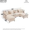 Ball & Cast U-förmiges Eckcouch mit Schlaffunktion, 4-Sitzer Sofa mit 2 Fußhocker für das Wohnzimmer Wohnung Villa, 278 x 81 x 161 (BxHxT), Beige Bild 2