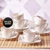 Karaca Kaffeeservice Karaca Nazende 80 ml Kaffeetasse mit Untertasse Set 6 Personen, Weiß Bild 5