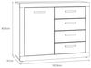 Forte BACCIO Kommode 100 110, Moderne Kommode für Wohn-/Schlafzimmer, 1-türig, 4 Schubladen, Holzwerkstoff, Mauvella Eiche Holzdekor, 108,1 cm breit x 85,5 cm hoch x 41 cm tief Bild 2