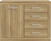 Forte BACCIO Kommode 100 110, Moderne Kommode für Wohn-/Schlafzimmer, 1-türig, 4 Schubladen, Holzwerkstoff, Mauvella Eiche Holzdekor, 108,1 cm breit x 85,5 cm hoch x 41 cm tief Bild 3