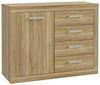Forte BACCIO Kommode 100 110, Moderne Kommode für Wohn-/Schlafzimmer, 1-türig, 4 Schubladen, Holzwerkstoff, Mauvella Eiche Holzdekor, 108,1 cm breit x 85,5 cm hoch x 41 cm tief Bild 4