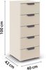 rauch Aditio Box, Kommode, 5 Schubladen, mit Softclose-Funktion, Farbe Beige, BxHxT 40x100x42cm Bild 3
