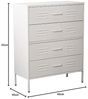 DRW Kommode mit 4 Schubladen mit Öffnungen aus Metall in Weiß, 80 x 35 x 102 cm, Höhe: 15,5 cm, estandar Bild 2