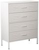 DRW Kommode mit 4 Schubladen mit Öffnungen aus Metall in Weiß, 80 x 35 x 102 cm, Höhe: 15,5 cm, estandar Bild 1