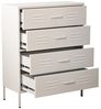 DRW Kommode mit 4 Schubladen mit Öffnungen aus Metall in Weiß, 80 x 35 x 102 cm, Höhe: 15,5 cm, estandar Bild 3