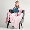 DecoKing Kuscheldecke 70x150 cm rosa Decke Microfaser Tagesdecke Fleece weich sanft kuschelig pink puderrosa powderpink Mic Bild 4