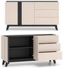 Lomadox Wohnzimmer-Set FRIONA-131, (Mega-Spar-Set, 2-St, Highboard Sideboard), kaschmir schwarz modern Möbelfüße Softclose Glastür Bild 5