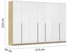 Rauch Möbel Alabama, Kleiderschrank für Schlafzimmer, Kinderzimmer, Wohnzimmer, Garderobe, Flur, 7-türig, mit Zubehör Classic, Farbe Weiß Hochglanz/Eiche Artisan, Holz, Breite 315 cm Bild 3