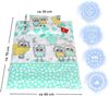 BABYLUX 2 tlg. Set Bezug für Kinderwagen Stubenwagen oder Wiege Garnitur Bettwäsche Kissen Decke 60x78 cm (104. Eule Minze) Bild 2