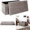 HOME DECO FACTORY, HD0277, Cotele Scott Taupe Klappbanktruhe, Weichheit, Möbel, Sitz, Klapptruhe und Bank, 76 x 38 x 38 cm, Sitzhöhe 38 cm, Taupe Bild 4