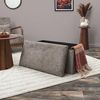 HOME DECO FACTORY, HD0277, Cotele Scott Taupe Klappbanktruhe, Weichheit, Möbel, Sitz, Klapptruhe und Bank, 76 x 38 x 38 cm, Sitzhöhe 38 cm, Taupe Bild 2
