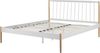 Metallbett weiß / heller Holzfarbton Lattenrost 160x200 cm MAURS Bild 5