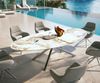 Outdoortisch Edge Oval 280x130 cm Keramik Minas Melange Weiß-Beige Kreuzgestell Rechteck Edelstahl Bild 2