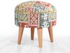 Atelier Del Sofa Stylish White Pouffe, 45 x 45 x 45 cm | 50% Cotton & 50% Linen, 35 HR Orthopedic Soft Sponge (6 cm) | Durable Beech Wood Legs, Perfect for Modern Living Spaces Bild 5