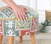 Atelier Del Sofa Stylish White Pouffe, 45 x 45 x 45 cm | 50% Cotton & 50% Linen, 35 HR Orthopedic Soft Sponge (6 cm) | Durable Beech Wood Legs, Perfect for Modern Living Spaces Bild 4
