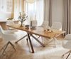 Esstisch Edge 280x100 XL Akazie Natur Kreuzgestell Rechteck Edelstahl Live-Edge Bild 2