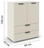 rauch Aditio Box, Kommode, 2-türig, 2 Schubladen, mit Softclose-Funktion, Farbe Beige, BxHxT 80x100x42cm Bild 3