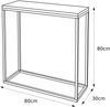 lukmebel Moderner Universal-Konsolentisch für Flur Wohnzimmer Schlafzimmer Industriestil Design laminierte Platte Platte Plus Stahlrahmen Schutzkante 30 x 80 x 80 cm Weiß/Levanto-Marmor Bild 3