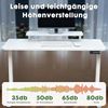 SURFOU Höhenverstellbarer Schreibtisch 120x60 cm, Ergonomischer Steh-Sitz Computertisch, Elektrischer Schreibtisch für Arbeitszimmer, Schlafzimmer, Wohnzimmer, Weiß Bild 5